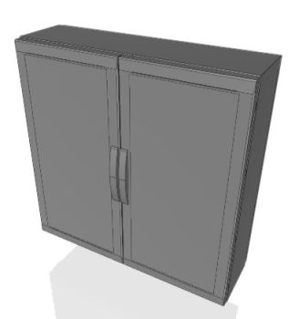 Floor Standing Enclosure, Double Door, PET, Grey, 1000 x 1000 x 320mm  Autocad 2010 3d file