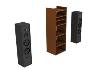 pair of tall speakers with shelves 3d model .3dm format