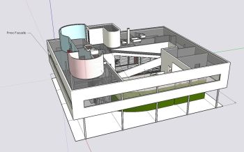 ★Sketchup 3D建筑模型 -  Villa Savoye（Le Corbusier）