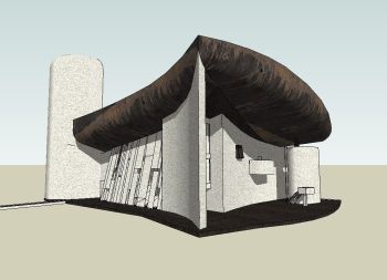 ★ Sketchup Modèles d'architecture 3D-Ronchamp (Le Corbusier)