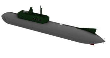 black and grey submarine 3d model .3dm format