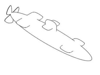 Submarine isometric .dwg drawing