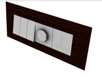 placa de interruptor com ponto de encaixe e interruptor modelo 3D formato .3dm