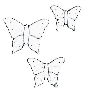 three butterfly dwg drawing
