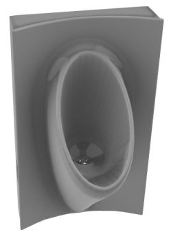 dark grey mens urinal without flush tank 3d model .3dm format