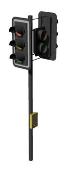 modern designed traffic light with a simple look 3d model .3dm format