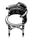 vintage corner chair isometric .dwg drawing