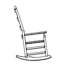 Vintage  rocking chair elevation .dwg drawing