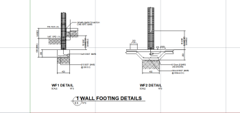 AutoCAD download Wall Footing Details DWG Drawing