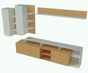 Trendy wall unit 3D