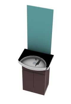 wash basin with a basic design and a glass 3d model .3dm