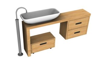 wash basin design with drawers 3d model .3dm format