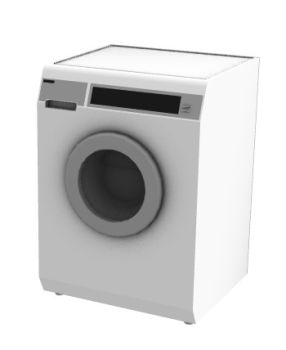 modern white washing machine with front opening  3d model .3dm format