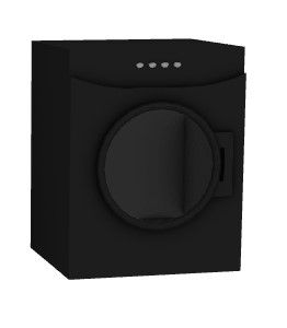 modern black washing machine with front opening  3d model .3dm format