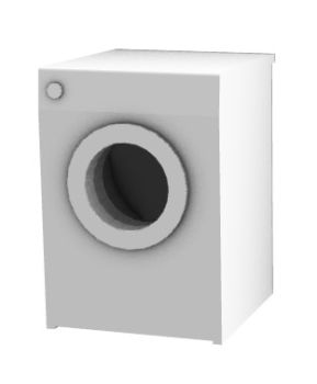 modern white washing machine with front opening  3d model .3dm format