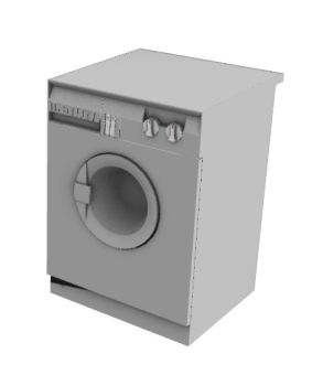 washing machine in light grey shade 3d model .3dm format