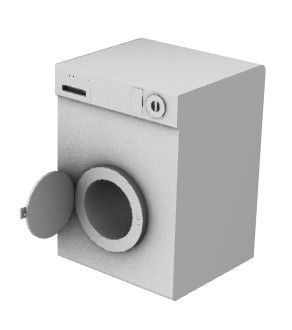 washing machine with white shade 3d model .3dm format