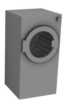 washing machine with grey shade 3d model .3dm format