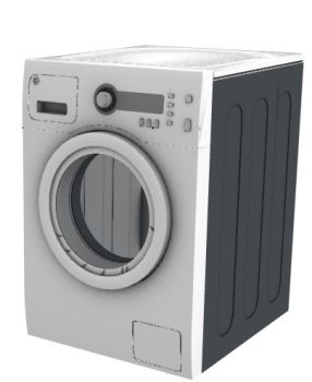 modern grey washing machine with front opening  3d model .3dm format