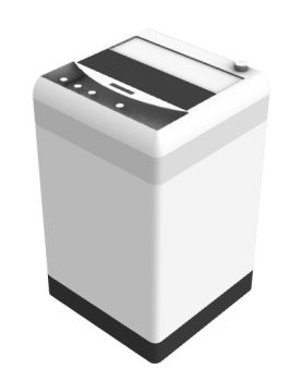modern white washing machine with top side opening  3d model .3dm format