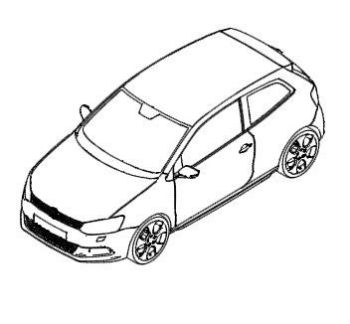 Volkswagen car design in isometric.dwg drawing