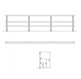 2d Aluminium Railing Cad Elevation Drawing Cadblocksfree Cad Blocks Free