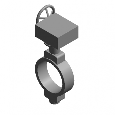 Butterfly ValveWafer TypeD371 Turbine Transmission revit family