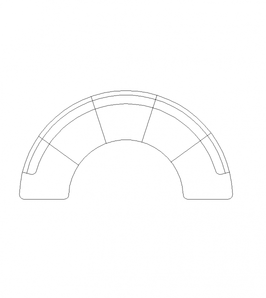 Half circle sofa CAD block