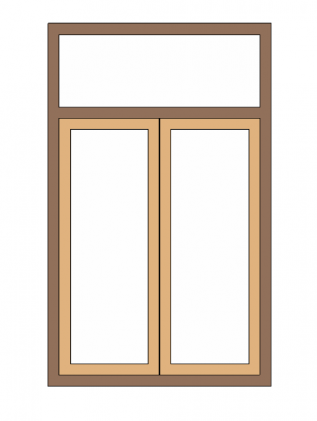 Double volet de fenêtre avec vitre fixe famille Revit