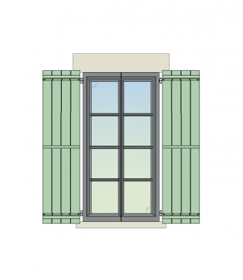 2D CAD Block Elevation French Window Shutters CADBlocksfree