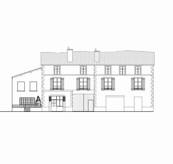 French houses street view AutoCAD drawing