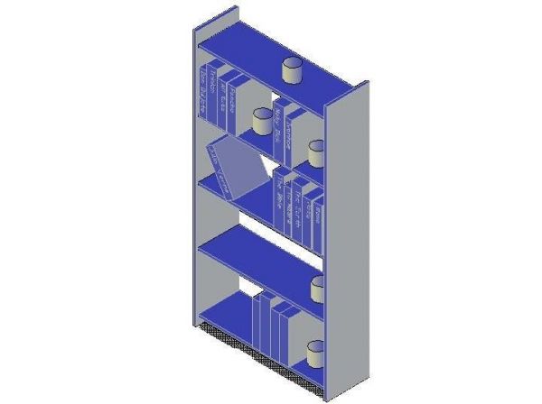 Bookcase with Books 2 3D model