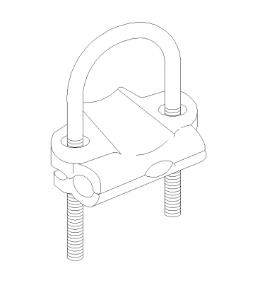 U bolt pipe clamp isometric view DWG block Thousands of free CAD blocks