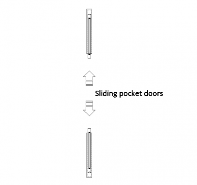 Sliding pocket doors plan DWG | Thousands of free CAD blocks