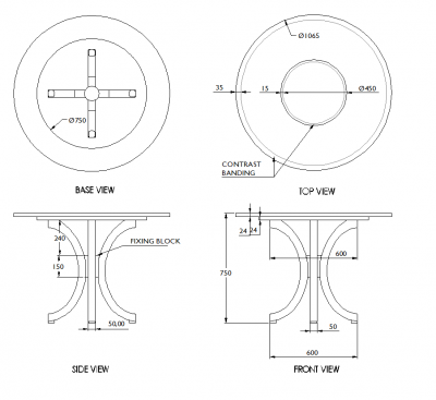 Family dining table DWG | Thousands of free CAD blocks