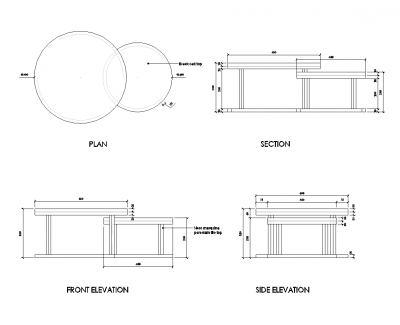 Nesting Table Set Dwg Thousands Of Free Autocad Drawings Nesting Table Set Dwg Thousands Of, Round Coffee Table Elevation Cad Block