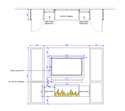Mur de la cuisine télévision et cheminée mur CAD dwg dessin Thousands of free AutoCAD drawings
