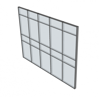 Curtain wall glazing panel sketchup block CADblocksfree Thousands
