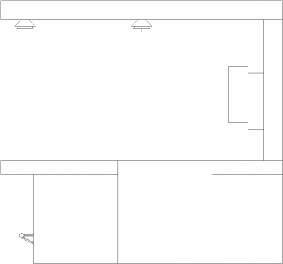 3000mm Wide Modern Design Bar Counter with Bell Lights Right Side