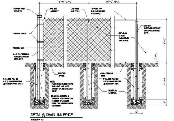 Chain Link Fence Elevation 
