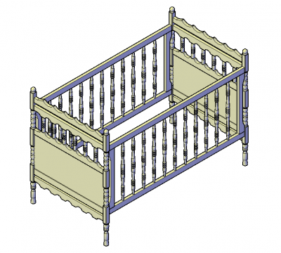 Baby cot 3D CAD model CADblocksfree Thousands of free CAD blocks