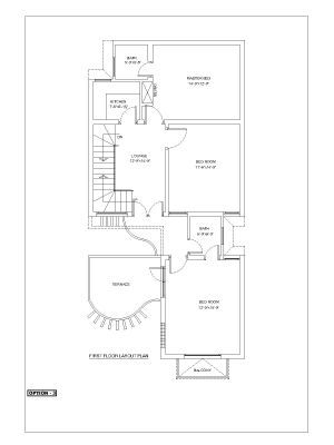 42 X 60 Duplex House Design First Floor Plan Dwg 3 Cad Blocks Free