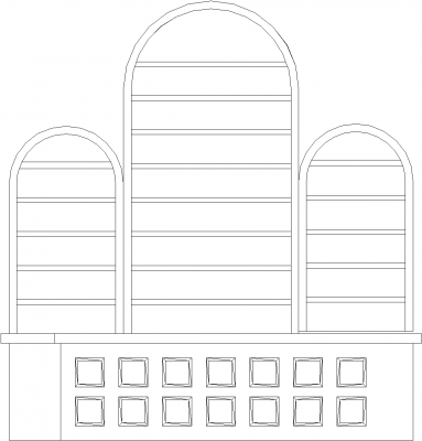 4882mm Arch Design Bar Counter Front Elevation dwg Drawing Thousands