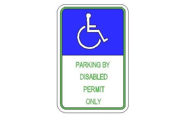 Aparcamiento para discapacitados licencia de la muestra
