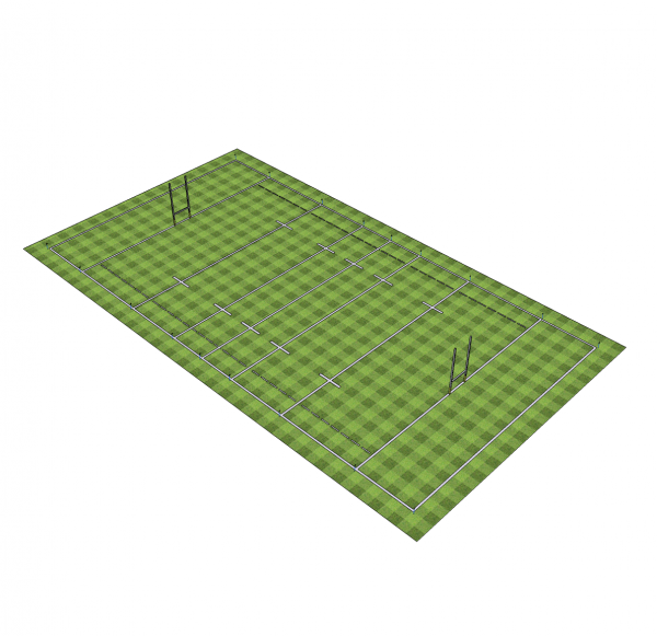 Rugby union pitch sketchup model
