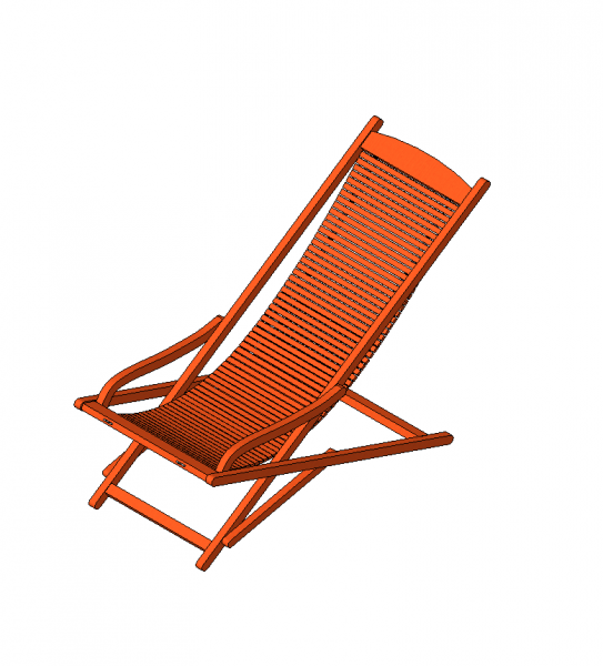Revit model Wooden deck chair
