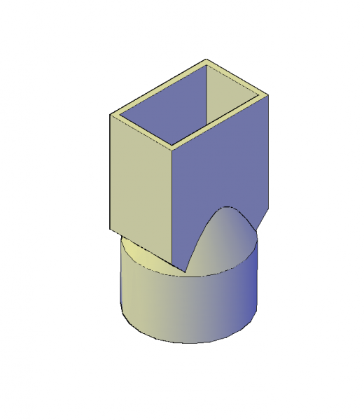 conector recto bajante bloque de CAD en 3D