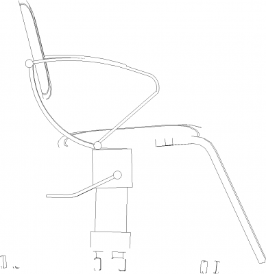 858mm Width Armchair for Salon Left Elevation dwg Drawing Thousands