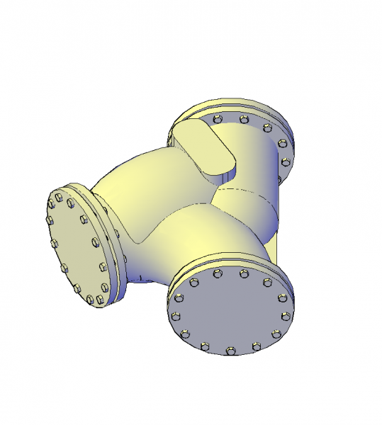 modelo Y filtro de la válvula de CAD en 3D