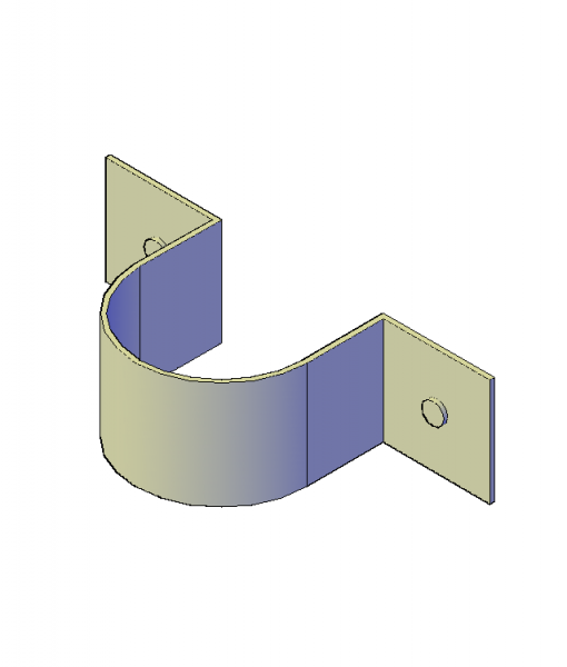 Round downpipe bracket AutoCAD 3D model